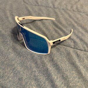 Oakley Sutro Sunglasses Blue Lens White Frame